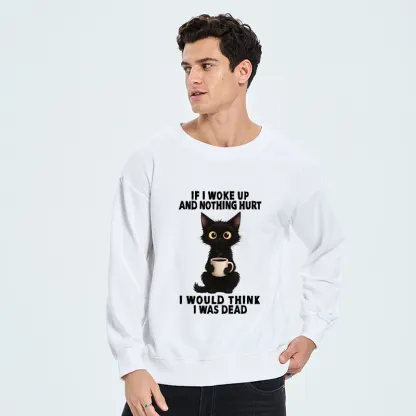 Tokyo-Tiger Funny Cute Black Cat And Coffee Meme Classic Sweatshirt