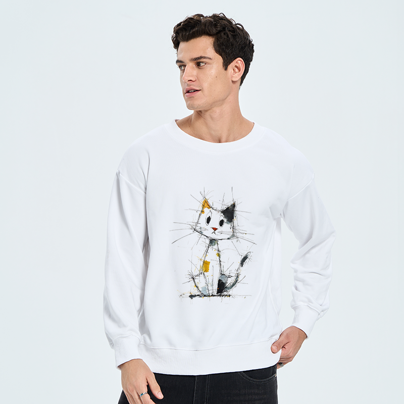 Tokyo-Tiger Minimal Splash Ink Cute Cat Classic Sweatshirt