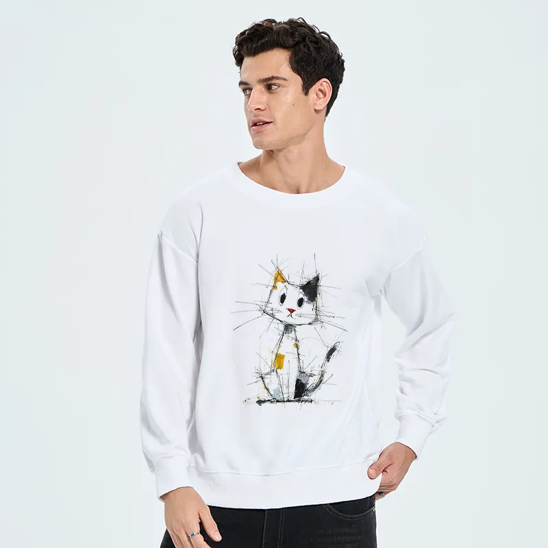 Tokyo-Tiger Minimal Splash Ink Cute Cat Classic Sweatshirt