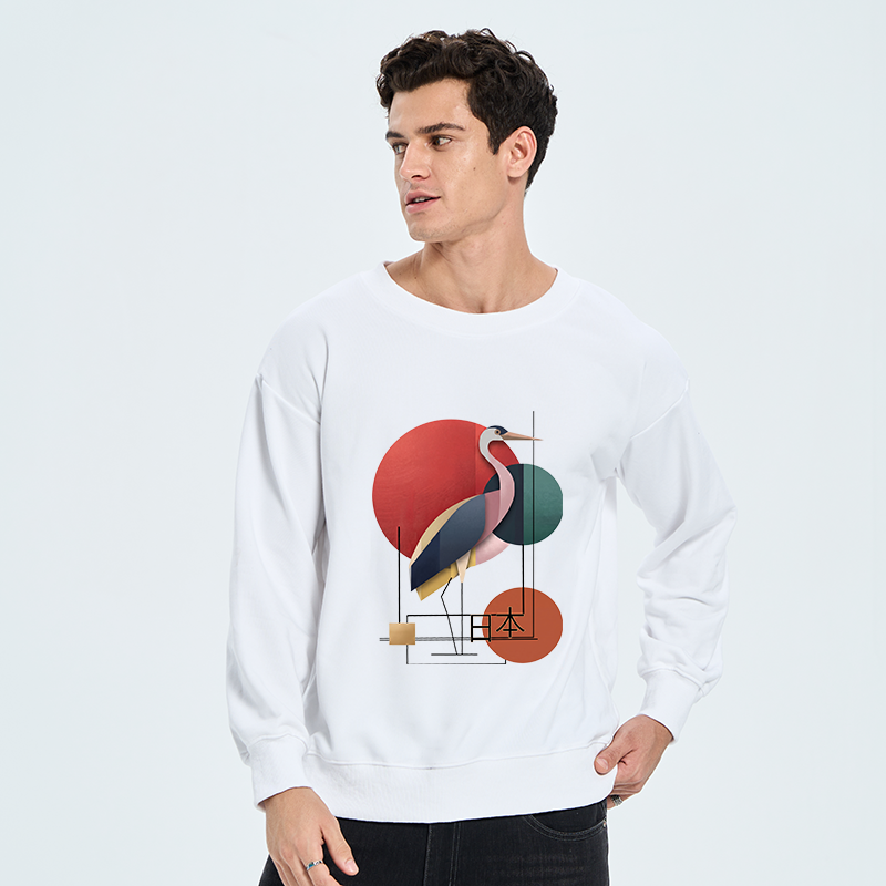 Tokyo-Tiger Geometric Crane Art Classic Sweatshirt