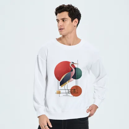 Tokyo-Tiger Geometric Crane Art Classic Sweatshirt