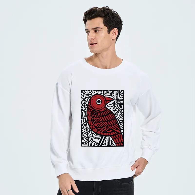Tokyo-Tiger Retro Woodblock Bird Classic Sweatshirt