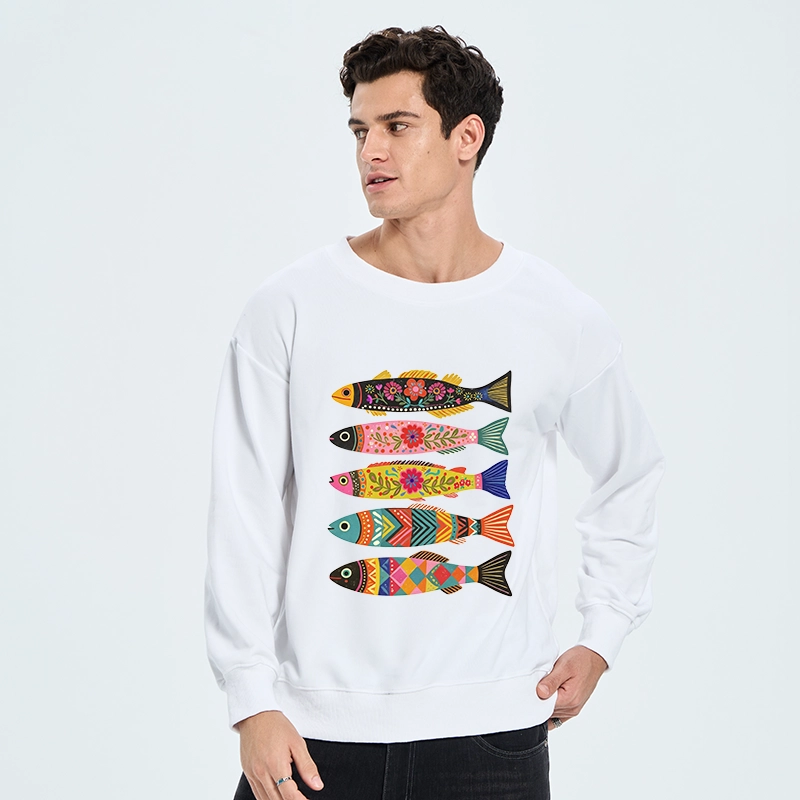 Tokyo-Tiger Colorful Patterned Fish Classic Sweatshirt