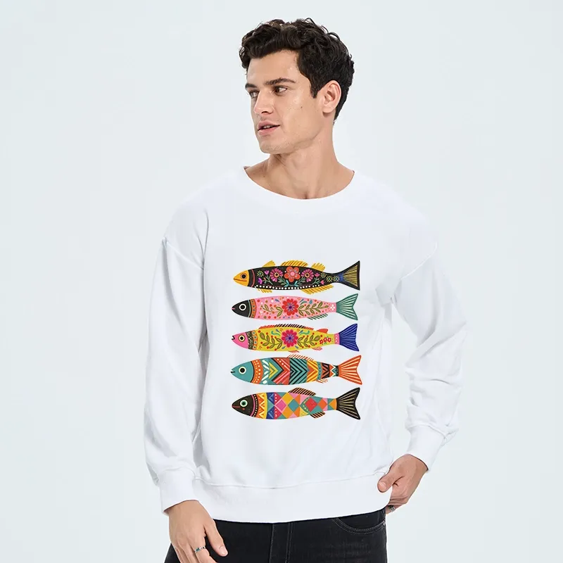 Tokyo-Tiger Colorful Patterned Fish Classic Sweatshirt
