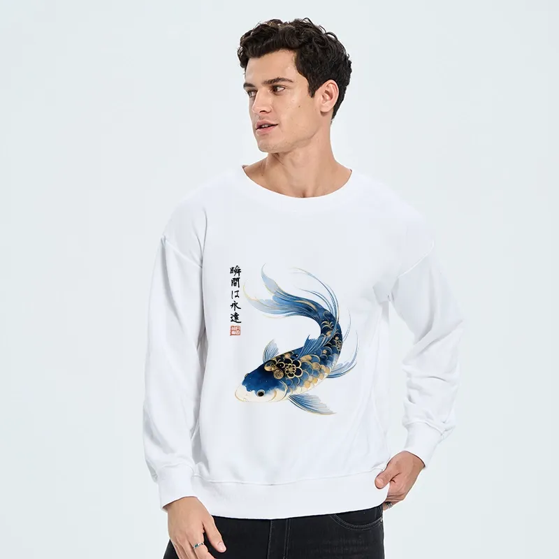 Tokyo-Tiger Elegant Koi Fish Watercolor Art Classic Sweatshirt