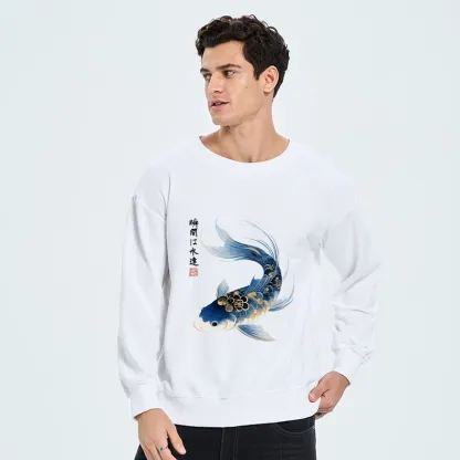 Tokyo-Tiger Elegant Koi Fish Watercolor Art Classic Sweatshirt