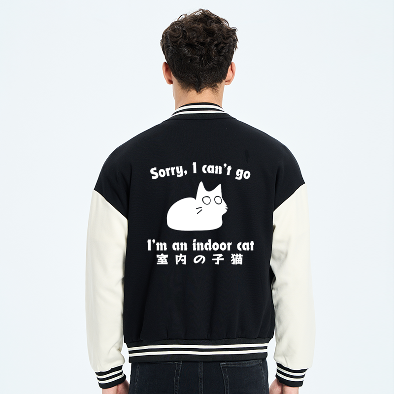 Tokyo-Tiger Indoor Kitten Embroidery Varsity Jacket