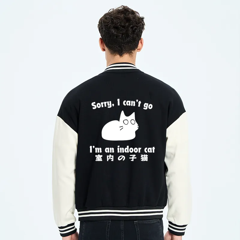 Tokyo-Tiger Indoor Kitten Embroidery Varsity Jacket