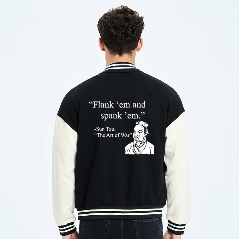 Tokyo-Tiger The Art Of War Funny Embroidery Varsity Jacket