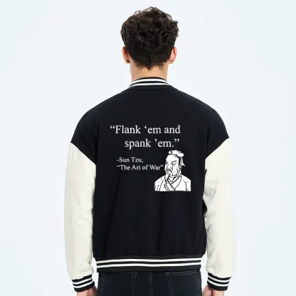 Tokyo-Tiger The Art Of War Funny Embroidery Varsity Jacket