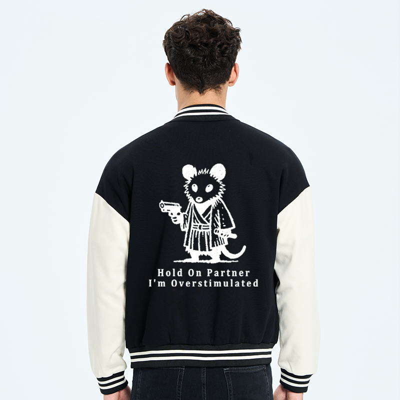 Tokyo-Tiger Funny Possum Samurai Embroidery Varsity Jacket