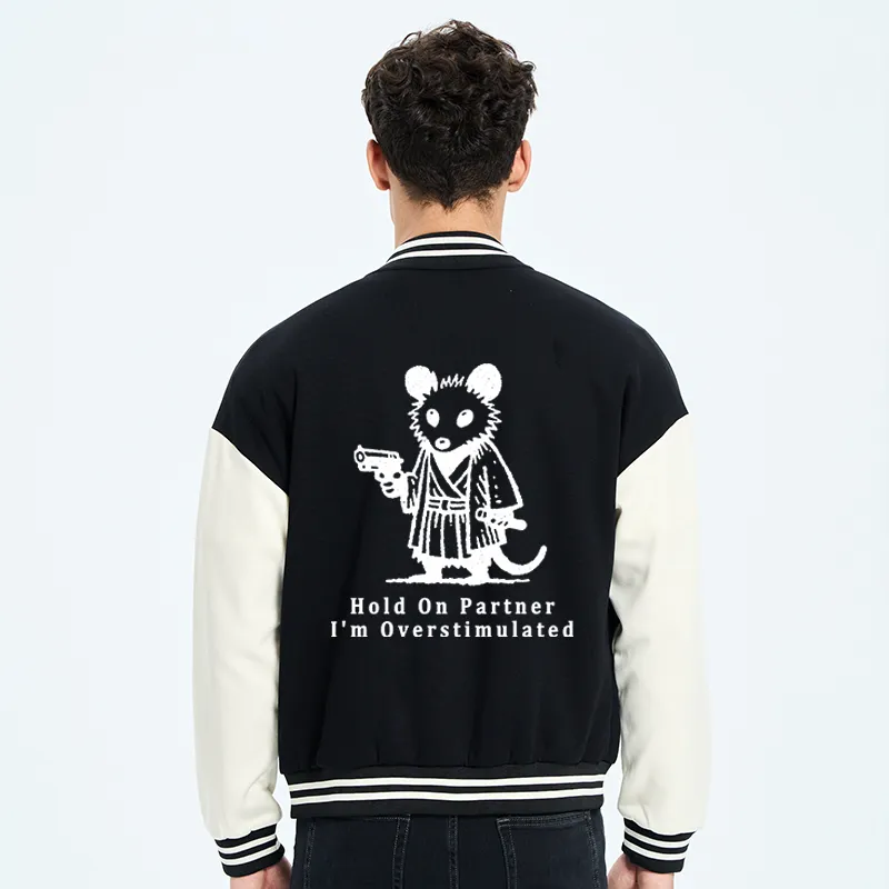 Tokyo-Tiger Funny Possum Samurai Embroidery Varsity Jacket