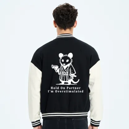 Tokyo-Tiger Funny Possum Samurai Embroidery Varsity Jacket