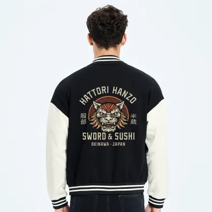 Tokyo-Tiger Hattori Lion Japanese Samurai Embroidery Varsity Jacket