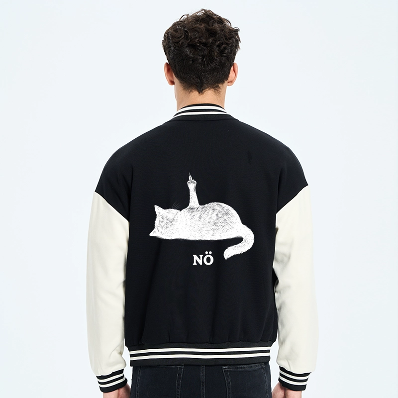 Tokyo-Tiger Cat Refused Embroidery Varsity Jacket