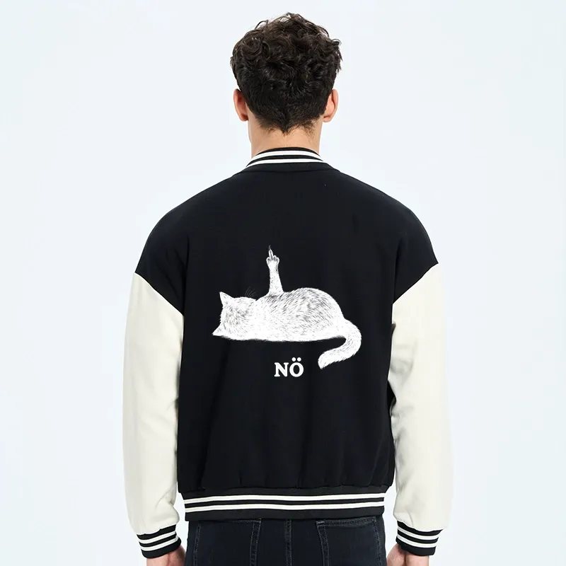 Tokyo-Tiger Cat Refused Embroidery Varsity Jacket