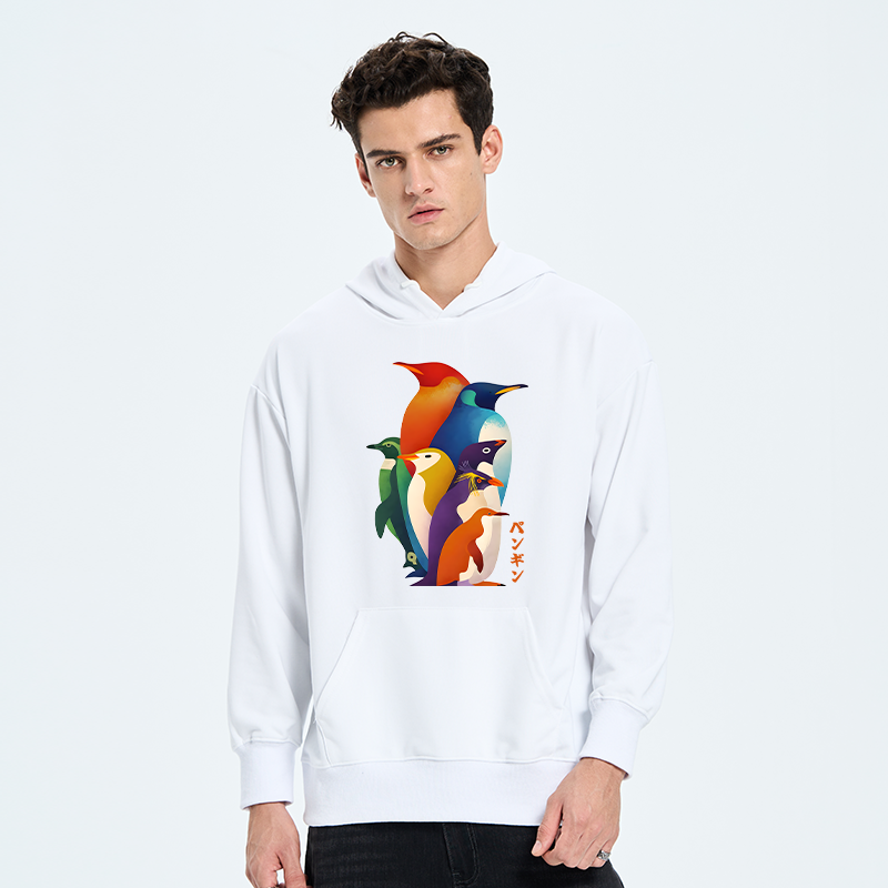 Tokyo-Tiger Cute Multi Tone Penguins Classic Hoodie