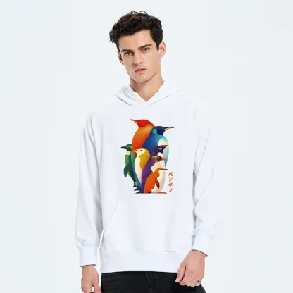 Tokyo-Tiger Cute Multi Tone Penguins Classic Hoodie