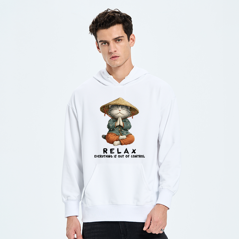 Tokyo-Tiger Zen Relax Cat Graphic Classic Hoodie