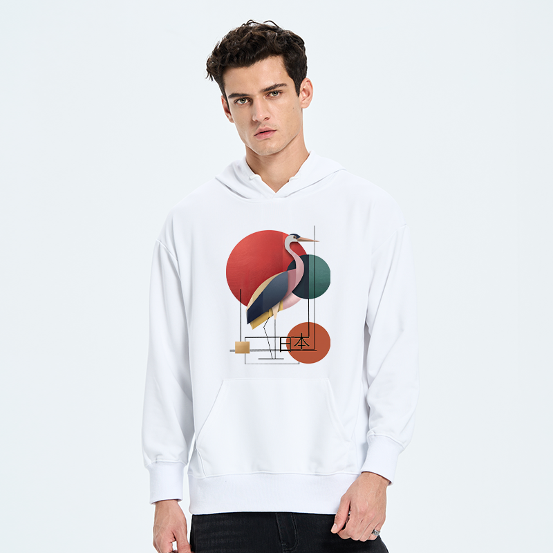 Tokyo-Tiger Geometric Crane Art Classic Hoodie