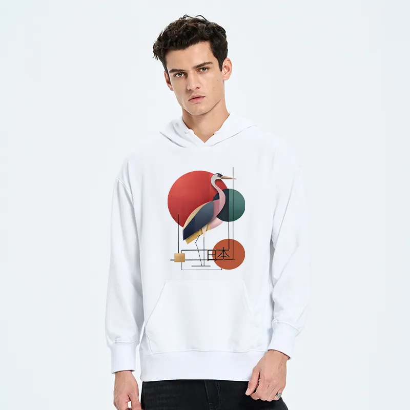 Tokyo-Tiger Geometric Crane Art Classic Hoodie
