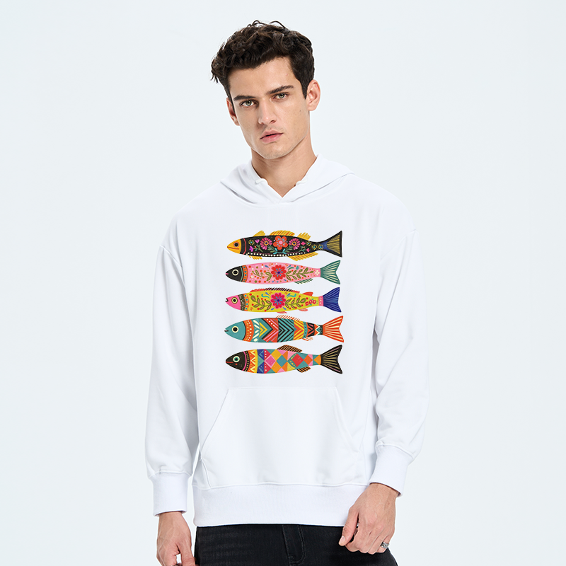 Tokyo-Tiger Colorful Patterned Fish Classic Hoodie