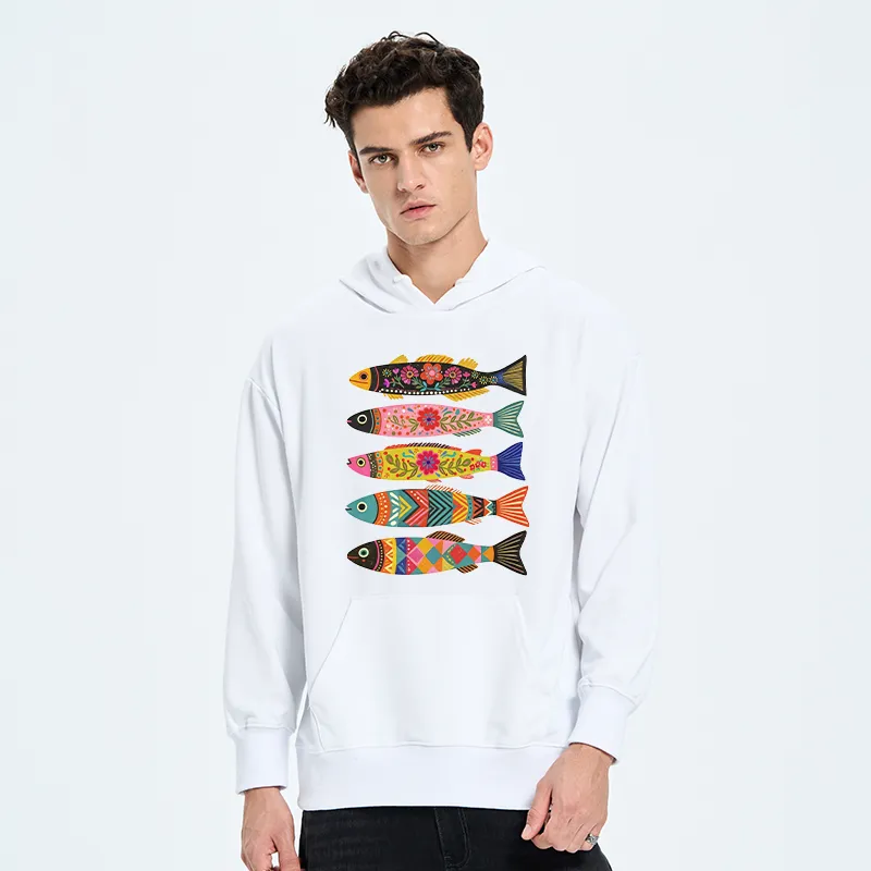Tokyo-Tiger Colorful Patterned Fish Classic Hoodie