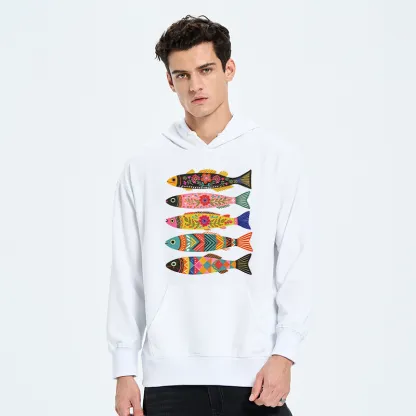 Tokyo-Tiger Colorful Patterned Fish Classic Hoodie