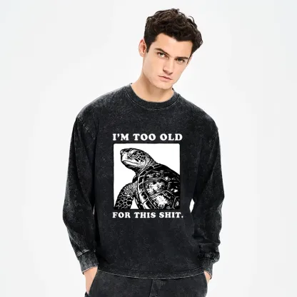 Tokyo-Tiger Turtle I Quit Meme Energy Washed Long Sleeve T-Shirt