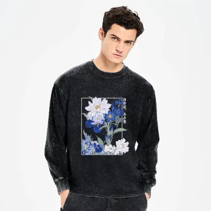 Tokyo-Tiger Blossoms Of The Firmament Washed Long Sleeve T-Shirt