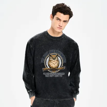 Tokyo-Tiger Overthink Master Owl Washed Long Sleeve T-Shirt