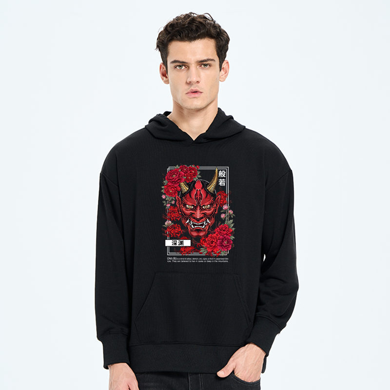 Tokyo-Tiger Cool Oni Floral Art Classic Hoodie