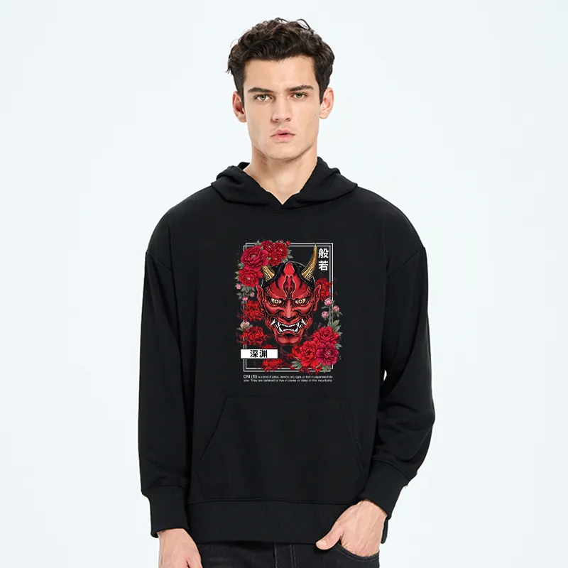 Tokyo-Tiger Cool Oni Floral Art Classic Hoodie