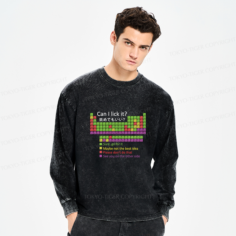 Tokyo-Tiger Can I Lick It Washed Long Sleeve T-Shirt