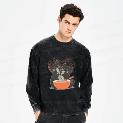 Tokyo-Tiger Let's Eat Ramen Together Washed Long Sleeve T-Shirt