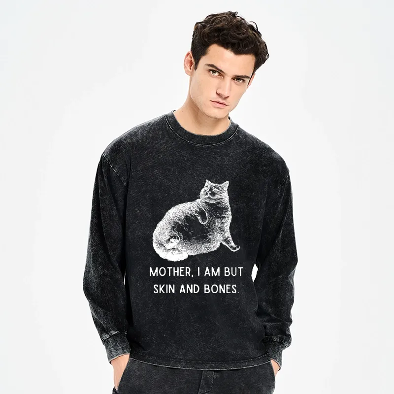 Tokyo-Tiger Skin & Bones Cat Washed Long Sleeve T-Shirt