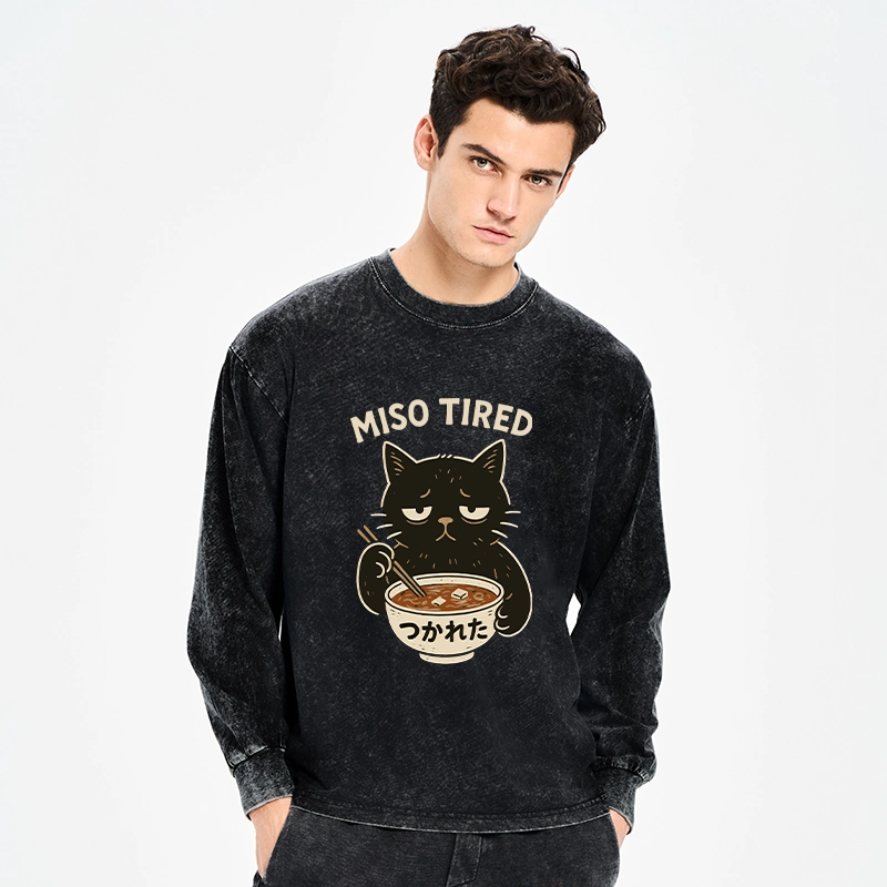 Tokyo-Tiger I’m So Tired Washed Long Sleeve T-Shirt