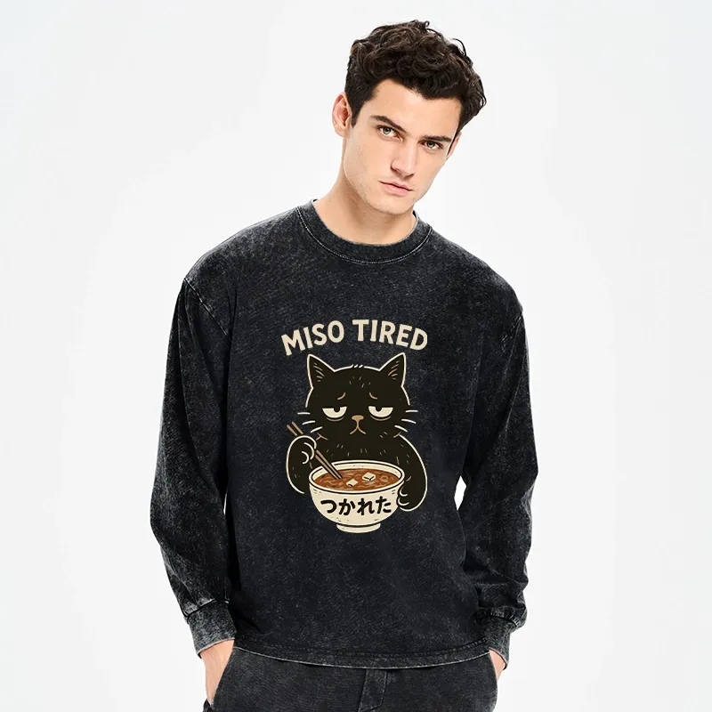 Tokyo-Tiger I’m So Tired Washed Long Sleeve T-Shirt