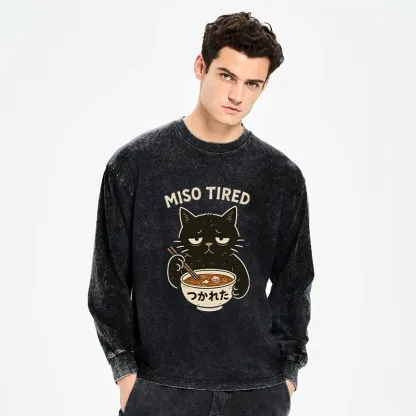 Tokyo-Tiger I’m So Tired Washed Long Sleeve T-Shirt