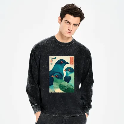 Tokyo-Tiger Petrels Of The Painted Sea Washed Long Sleeve T-Shirt