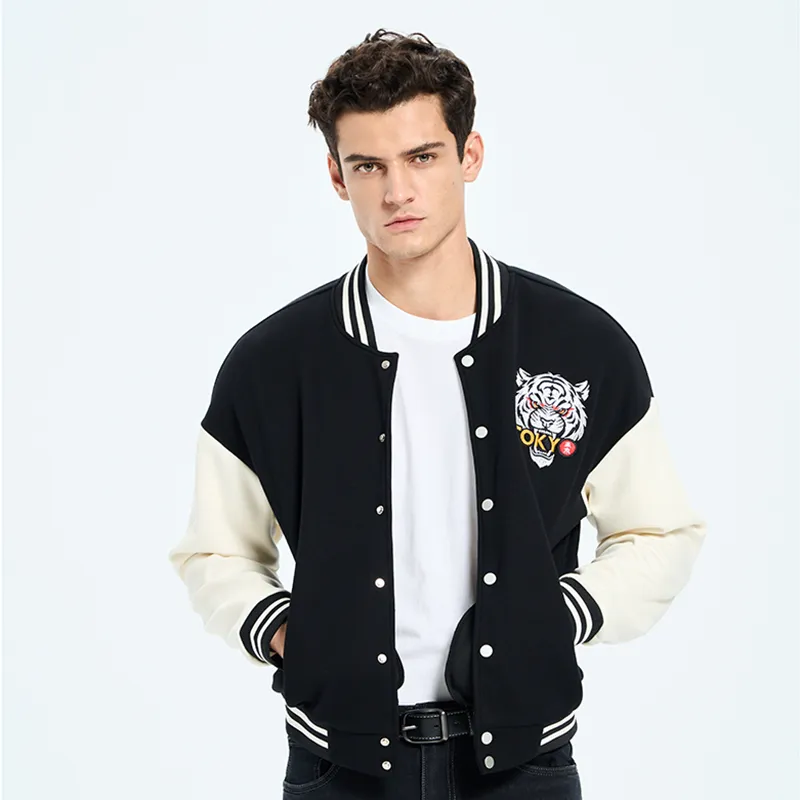 Tokyo-Tiger Hokkaido Wave Japan Embroidery Varsity Jacket