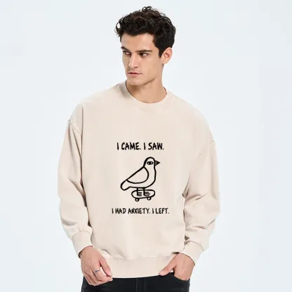 Tokyo-Tiger Funny Meme Bird Just Needs A Break Washed Sweatshirt
