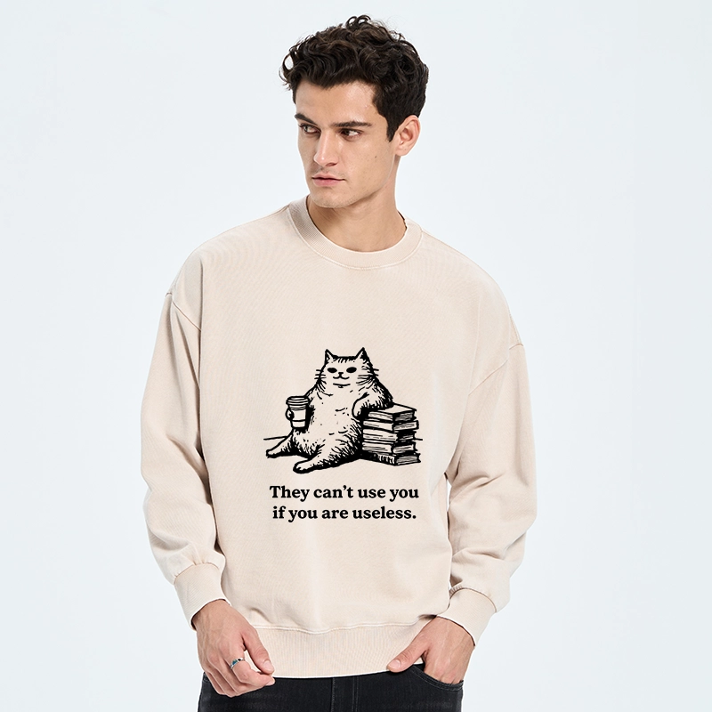 Tokyo-Tiger Cat Proving Uselessness Is A Superpower Washed Sweatshirt