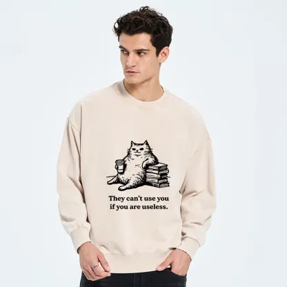 Tokyo-Tiger Cat Proving Uselessness Is A Superpower Washed Sweatshirt