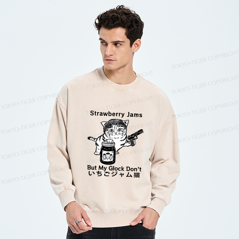 Tokyo-Tiger Strawberry Jam Cat Washed Sweatshirt