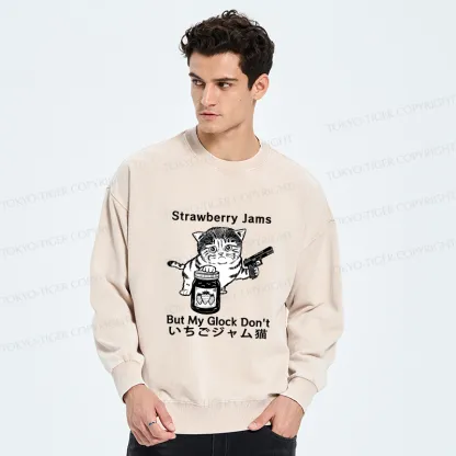 Tokyo-Tiger Strawberry Jam Cat Washed Sweatshirt