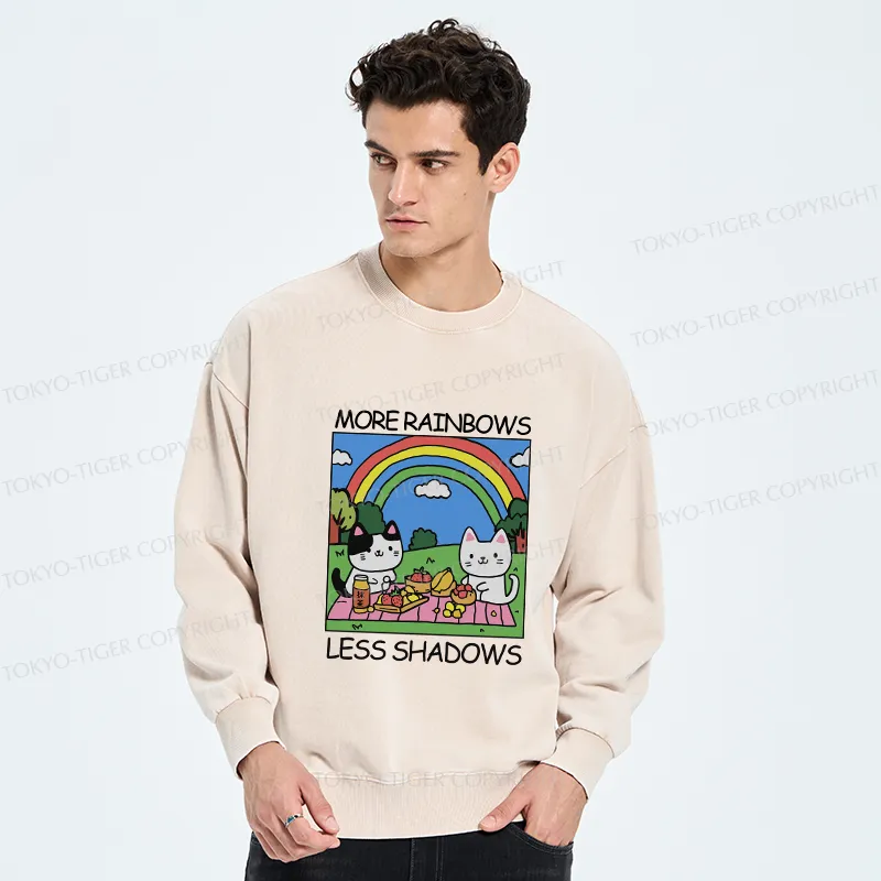 Tokyo-Tiger More Rainbows Less Shadows Washed Sweatshirt