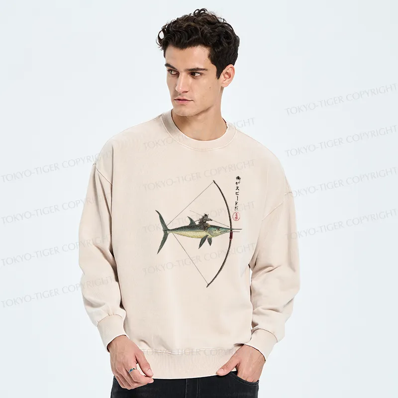 Tokyo-Tiger I Am Speed Washed Sweatshirt