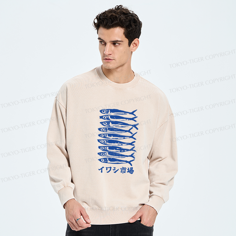 Tokyo-Tiger Sardine Market Washed Sweatshirt