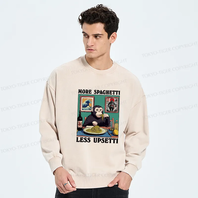Tokyo-Tiger More Spaghetti Less Upset Bigfoot Washed Sweatshirt